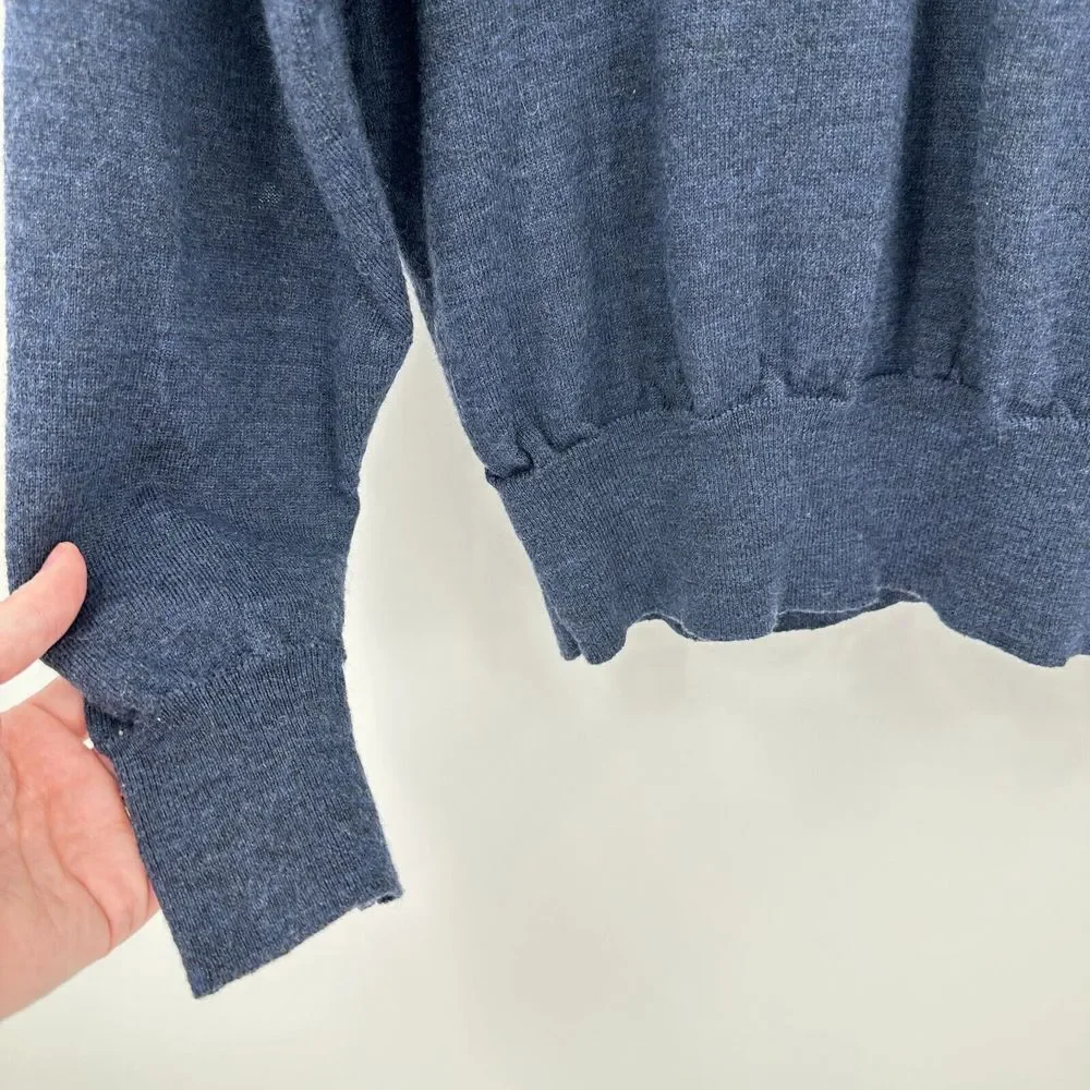 Vintage Pendleton Sweater Mens‎ XL Blue Merino Wool Ribbed Knit Collared Flaw